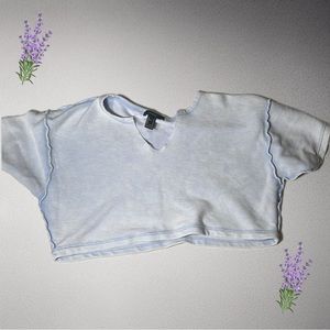 Blue inside out looking Crop Top
